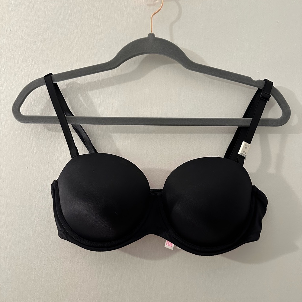 PINK 36C Everyday everywhere black push up Bra - with adjustable straps!